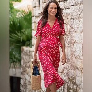 Seraphine Red Floral Dress Petite Length